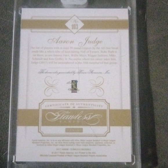 Aaron judge flawless panini rookie card 2017 mint condition baseball card - Picture 3 of 4